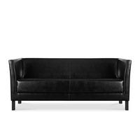 3-SITZER-SOFA ESPECTO Lederoptik, schwarz - Schwarz, Textil (67/71/171cm) - KONSIMO®