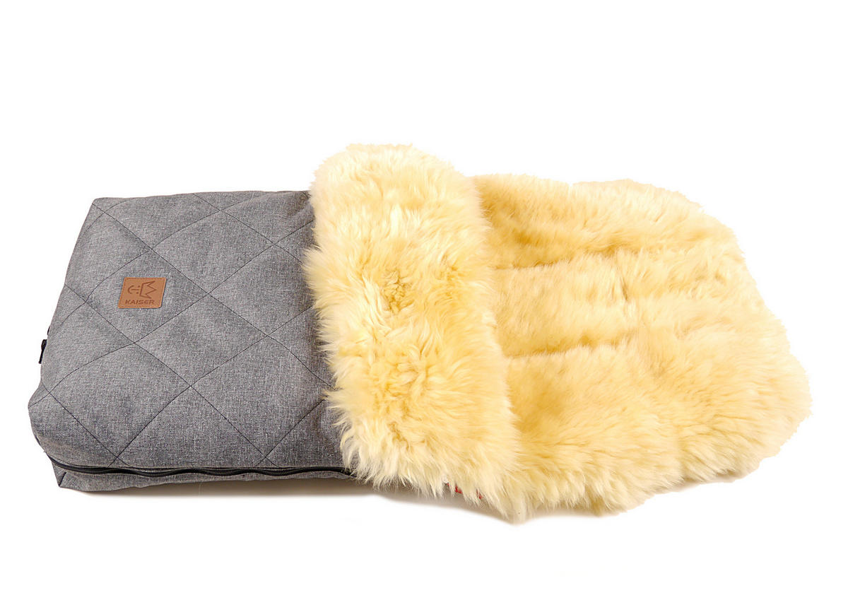 LAMMFELL-FUSSSACK Nelly, medizin, anthracite melange - Grau, Fell (46/8/88cm) - Kaiserbaby