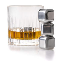WHISKEY-STEINE - Edelstahl - 4 Stück - Silberfarben, Metall (3/3/3cm) - Jay Hill