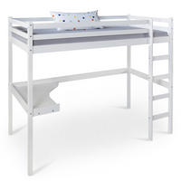 HOCHBETT 90/200 cm mit Schreibtisch - Weiß, Holz (90/200cm) - Homestyle4u