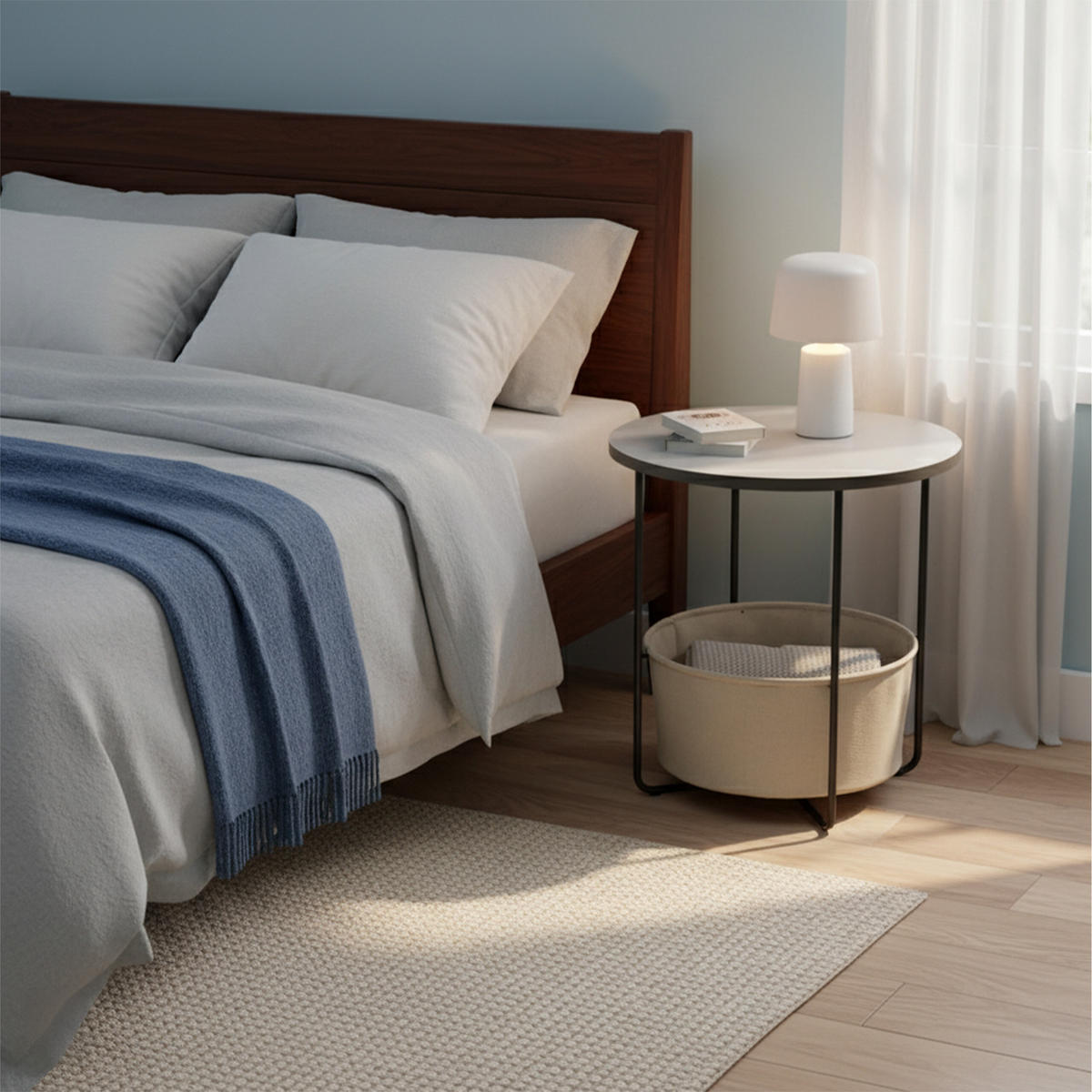 BEISTELLTISCH - Multicolor, Holzwerkstoff/Textil (45/45/50cm) - Relaxdays