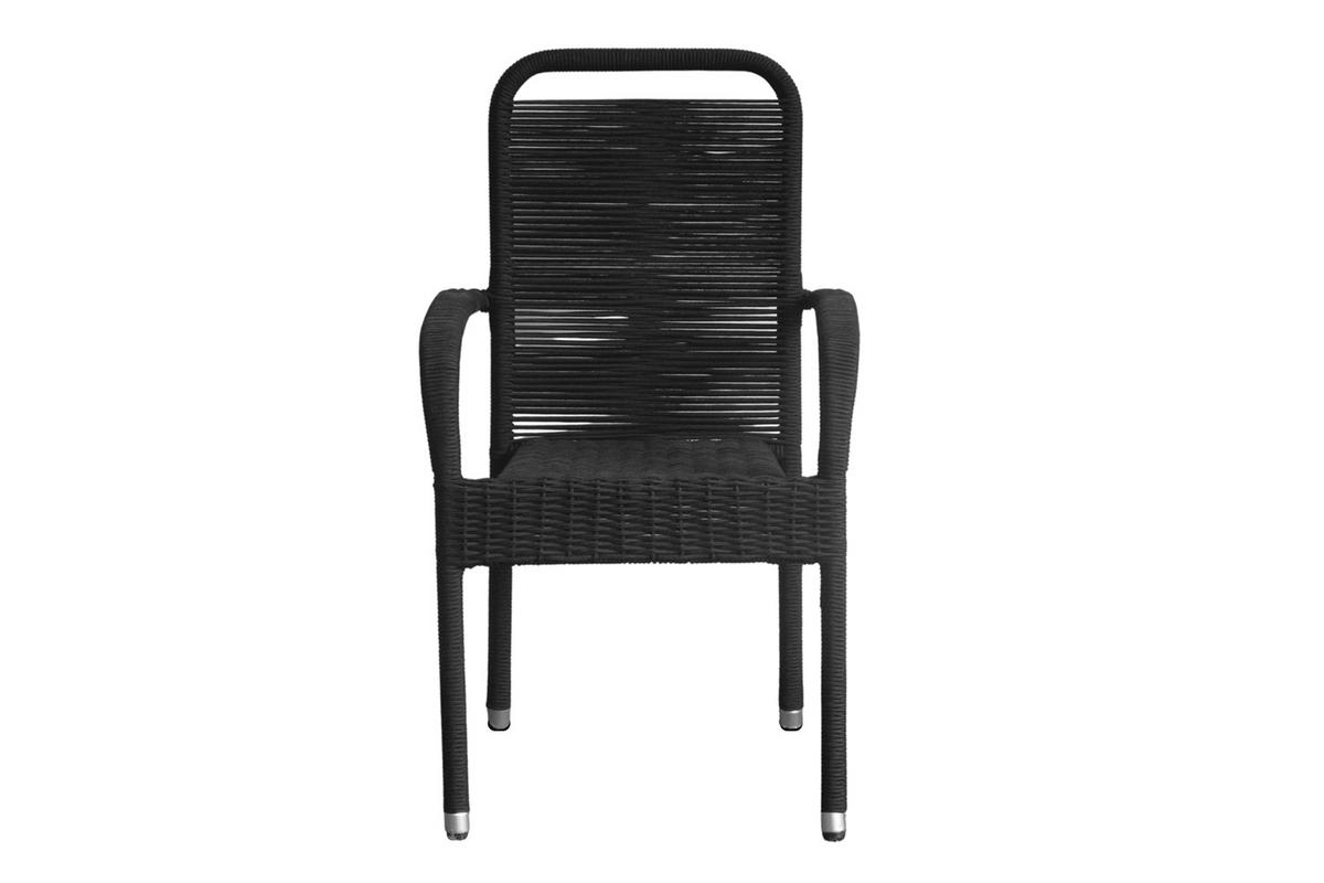 STAPELSTUHL Aires, Metall-Rope, Schwarz - Schwarz, Metall (56/94/64cm) - dasmöbelwerk