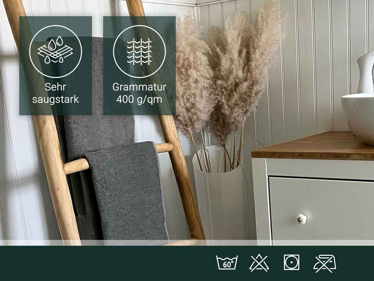 HANDTÜCHER, 10er-Set, 50x100 cm, 100% Baumwolle, Grau - Anthrazit, Textil (50/100cm) - Zollner