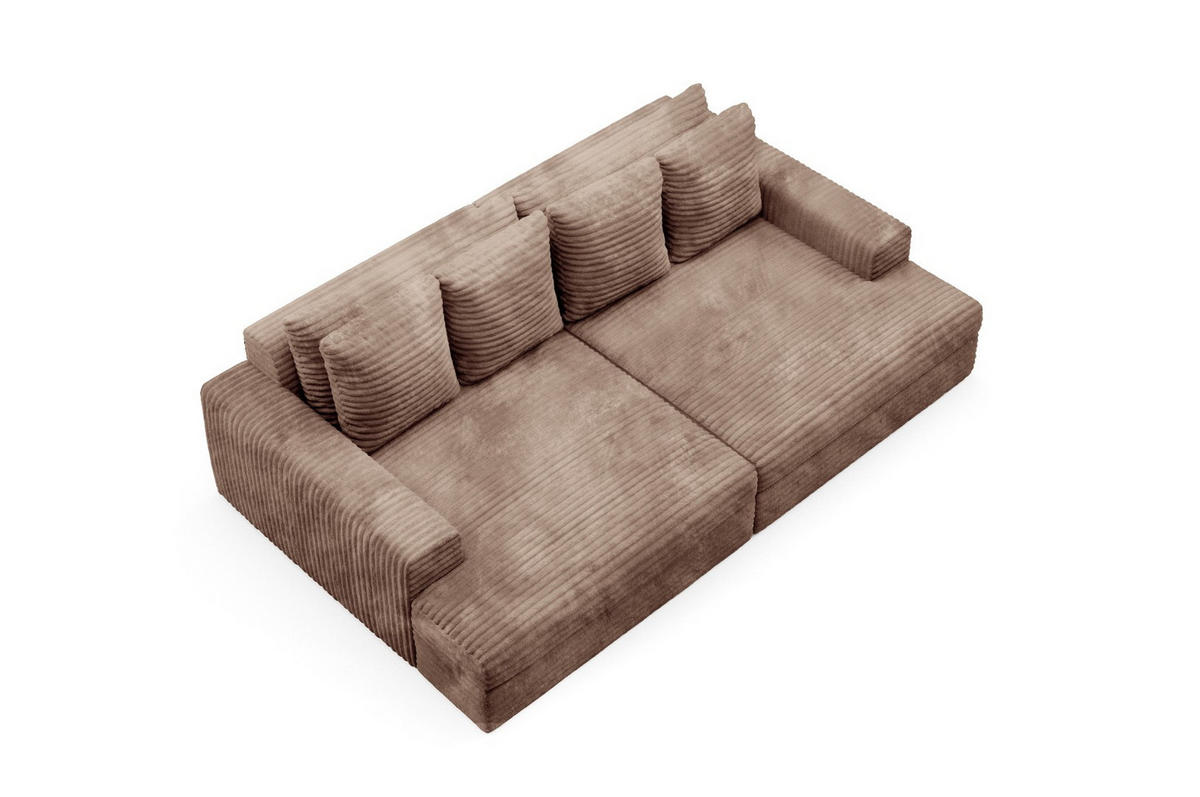 SCHLAFSOFA Premium Extra Komfort Beige - Beige/Schwarz, Holz/Holzwerkstoff (272/42/167cm) - Furnisell