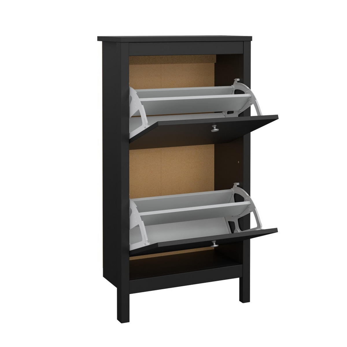 SCHUHSCHRANK, Madrid, Schwarz, Holzwerkstoff, 54 x 25 x 103 cm - Schwarz, Holzwerkstoff (54/103/25cm) - ebuy24