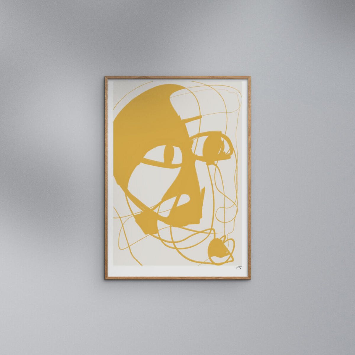 POSTER mit Rahmen N. Atelier - Soirée - Eichefarben/Gelb, Holz/Papier (70/100cm) - Poster&Frame