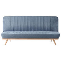 SCHLAFSOFA 191/108 cm Blau Kalfafel - Blau/Braun, Textil (191/84/73cm) - Beliani