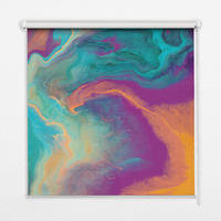 VNÚTORNÁ roleta - okenná roleta - roleta - 80x140 cm - Rozmazanie farby - modrá, plast (80/140/0.5cm) - TULUP