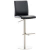 BARHOCKER Lederlook Schwarz - Edelstahlfarben/Schwarz, Textil/Metall (40/93/49cm) - CLP
