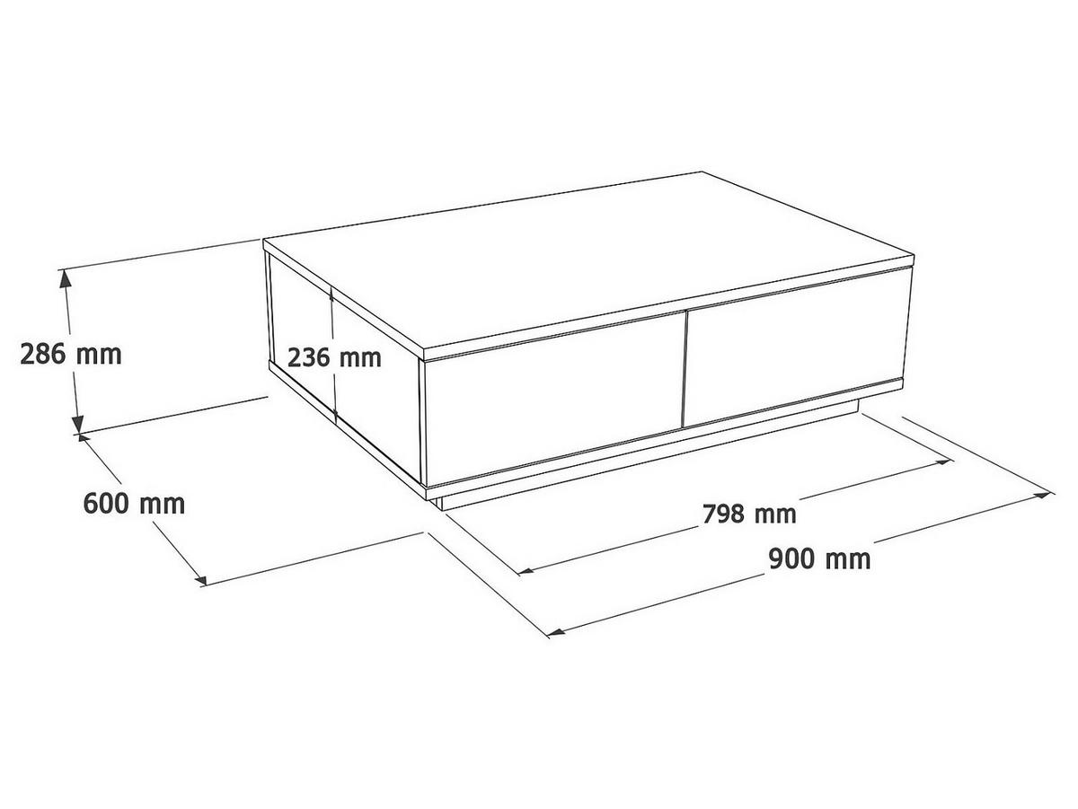 COUCHTISCH mit 2 Türen - Holzfarben & Weiß - LOTULA - Naturfarben, Holz (90/60/28.6cm) - Vente-Unique