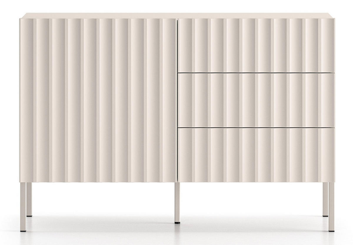 SIDEBOARD Derriva Hellbeige 113 cm - Ecru/Beige, Holzwerkstoff/Metall (113.1/76.7/37.2cm) - Selsey