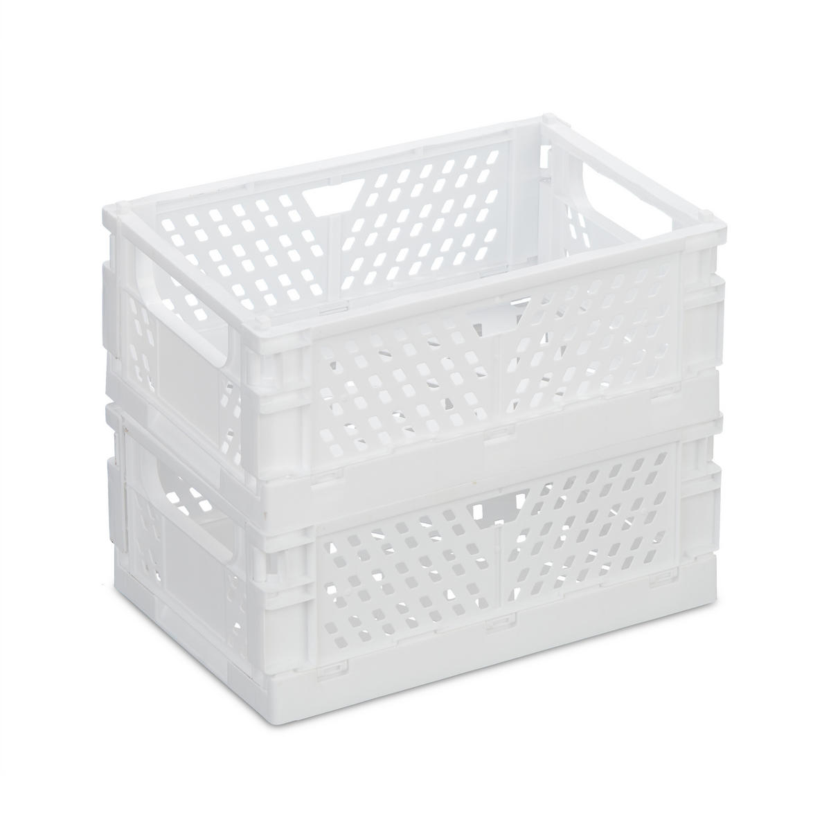 2XKLAPPBOX - Weiß, Kunststoff (25/10/16.5cm) - Relaxdays