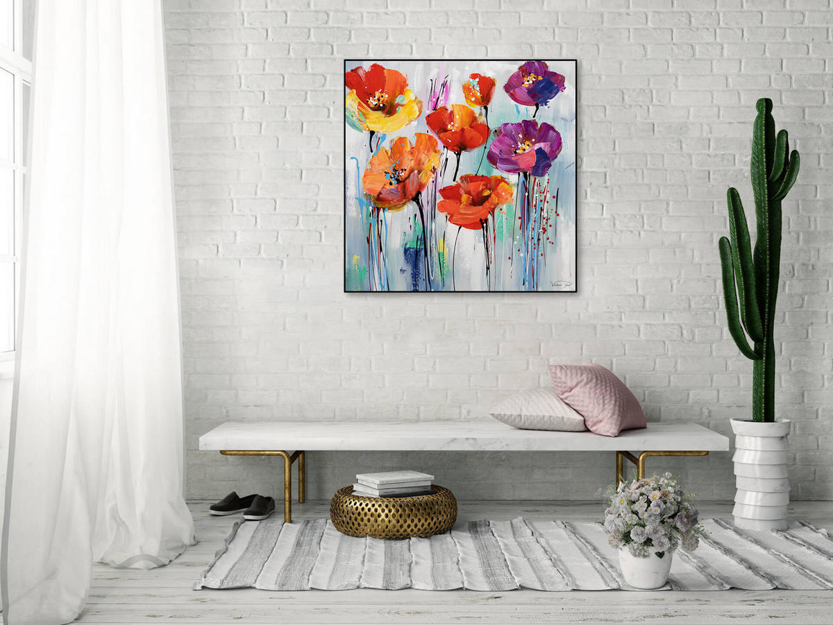 ÖLGEMÄLDE 80/80 cm - Multicolor, Holz/Textil (80/80cm) - KUNSTLOFT