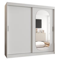 SCHWEBETÜRENSCHRANK 200/200/62 2-türig - Silberfarben/Weiß, Holz (200/200/62cm) - MÖBEL KRYSPOL
