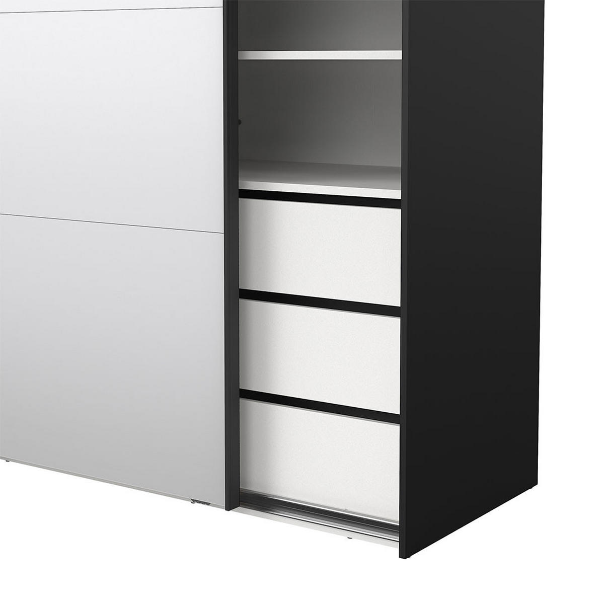 SCHIEBETÜRENSCHRANK, Catania, Schwarz, Holzwerkstoff, 179 x 67 x 221 cm - Schwarz, Holzwerkstoff (179/221/67cm) - ebuy24