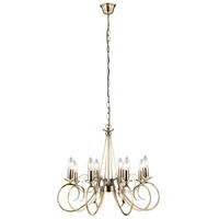 KRONLEUCHTER Altmessing Messing 8-flammig - Messingfarben, Metall (55/55/135cm) - Globo Lighting