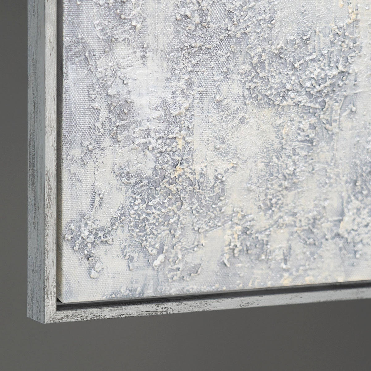 GEMÄLDE Atem des Winters Schattenfugenrahmen Hellgrau 120x80 cm - Hellgrau, Holz (120/80cm) - YS-art gallery