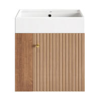 WASCHTISCH mit Unterschrank 55cm Keramikbecken Braun - Braun, Holzwerkstoff (55/66.5/31cm) - Urban Meuble