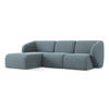 ECKSOFA Links Bouclé Stoff Blau - Blaugrau/Schwarz, Holzwerkstoff/Kunststoff (248/166cm) - Makamii