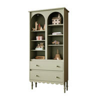 BABYREGAL BABUSHKA – Hohes Kinderregal, Olivgrün - Olivgrün, Holzwerkstoff (84/183/37cm)