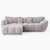 ECKSOFA LARGO Links Beige Velours Premium L-Form Couch mit Schlaffunktion & Bettkasten - Beige/Schwarz, Holz (180/285cm) - Barchello