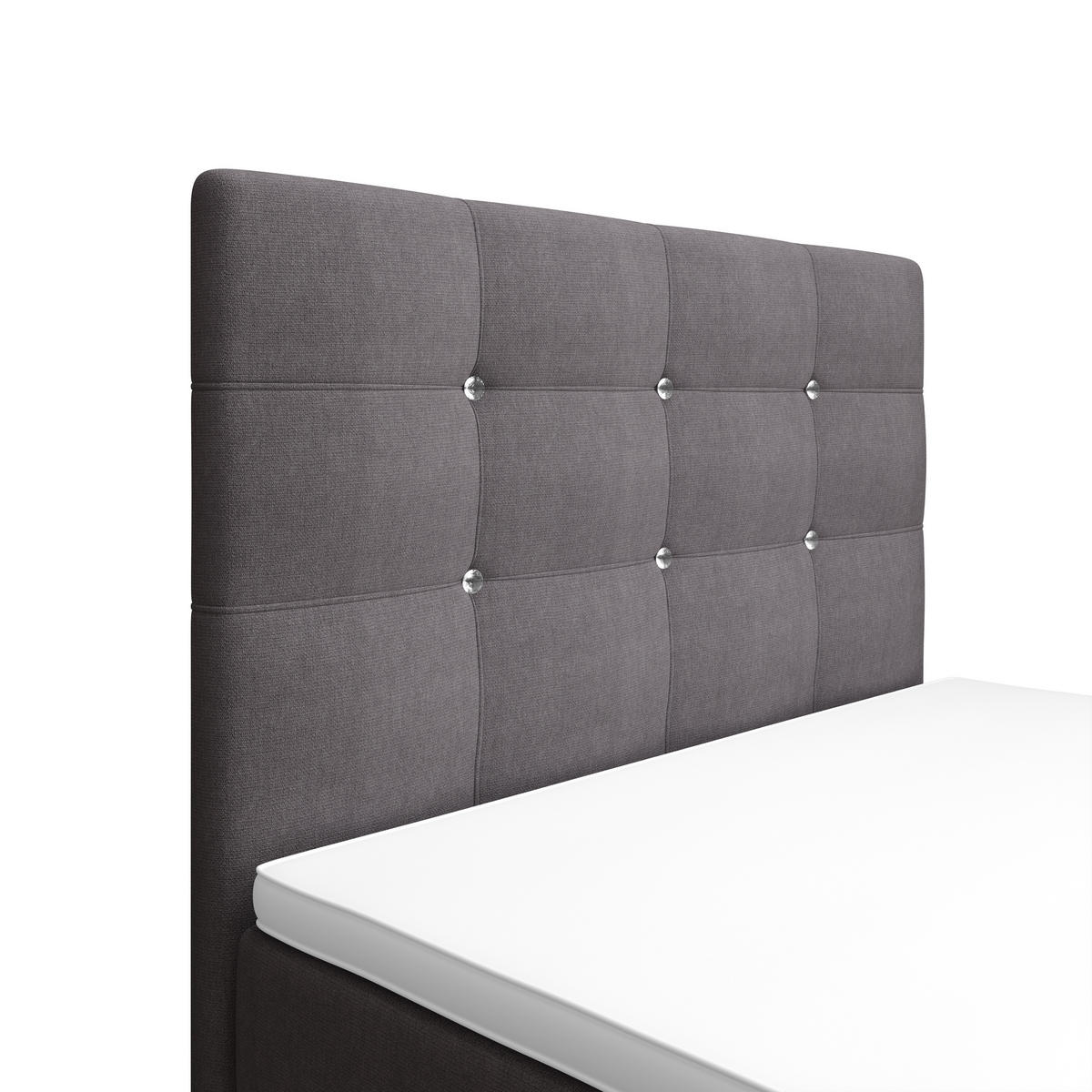 BOXBETT KLEO mini 100x200, mit Matratze H3, Bonell und Topper, Cosmic 160 - Hellgrau, Holz/Kunststoff (100/200cm) - Bedante