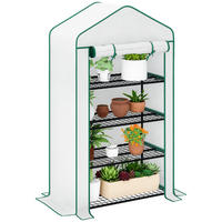 GEWÄCHSHAUS DE-12015 4 Etagen & Rolltür Weiß - Weiß, Kunststoff (49/160/90cm) - ComfortXL