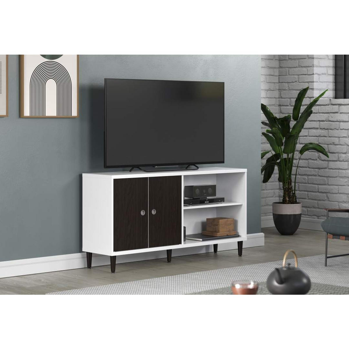 TV TISCH weiß - Weiß, Holzwerkstoff (136/70/36cm) - ebuy24