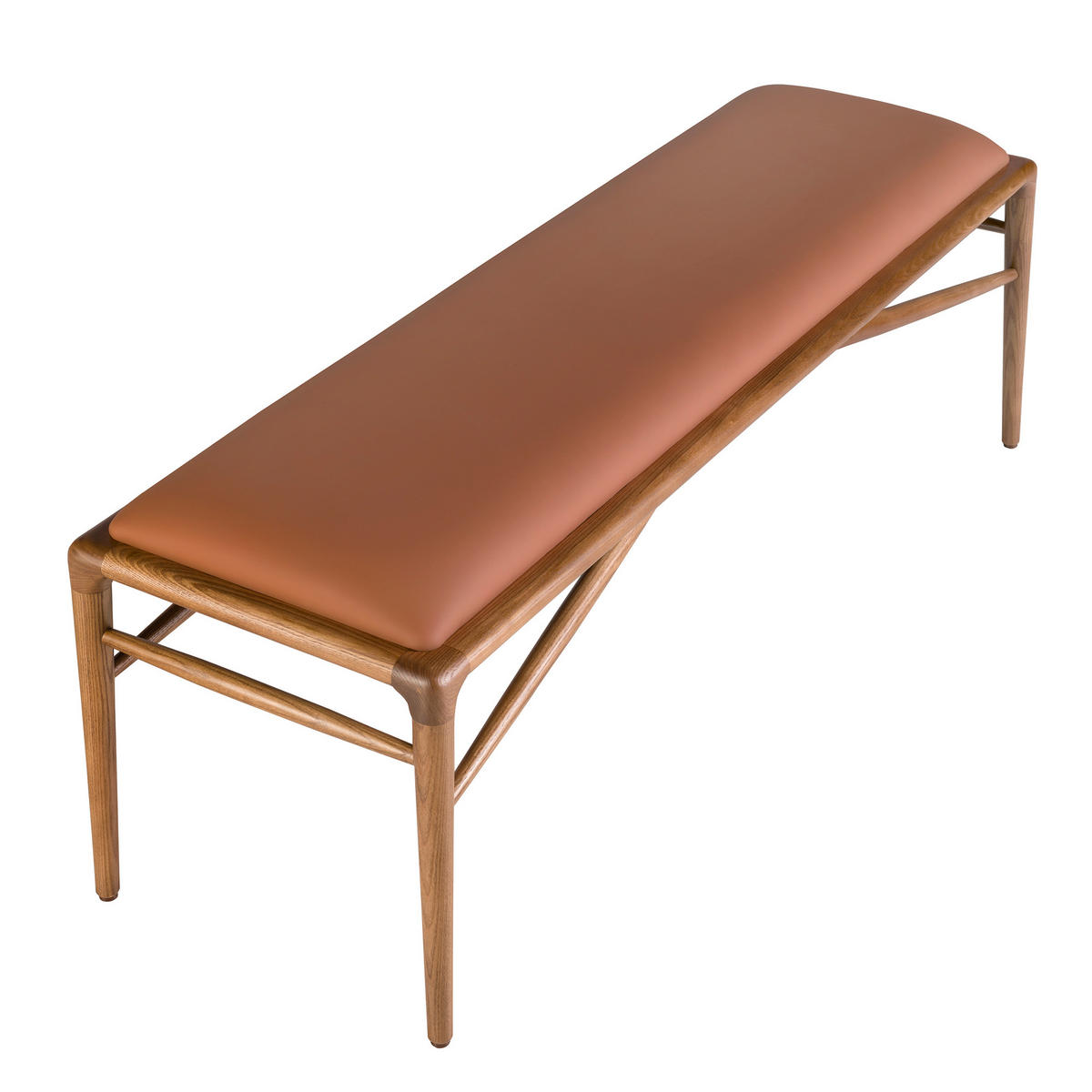 SITZBANK Braun Walnuss 130/40/43 cm - Walnussfarben/Braun, Leder (130/43/40cm) - ANGEL CERDA