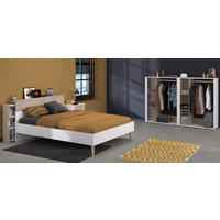 JUGENDZIMMER weiß, Eiche, Komplett-Set 5-teilig mit vielen Fächern - Eichefarben/Weiß, Holzwerkstoff (145/123/206cm) - Parisot Meuble