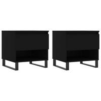 COUCHTISCHE 2 Stk. Schwarz 50x46x50 cm Holzwerkstoff - Schwarz, Holzwerkstoff (50/46/50cm) - furnicato