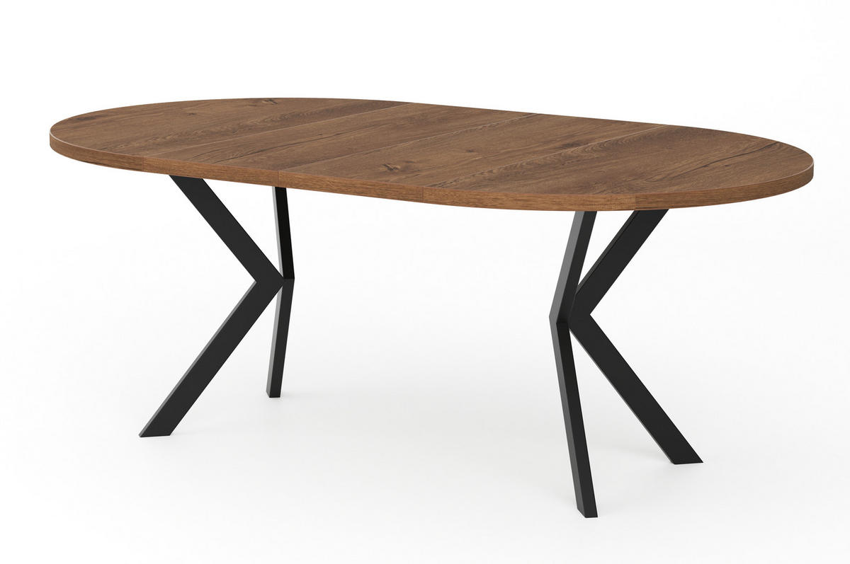 ESSTISCHE EDEN - Eichefarben/Schwarz, Holzwerkstoff (120/120/76cm) - Meblini