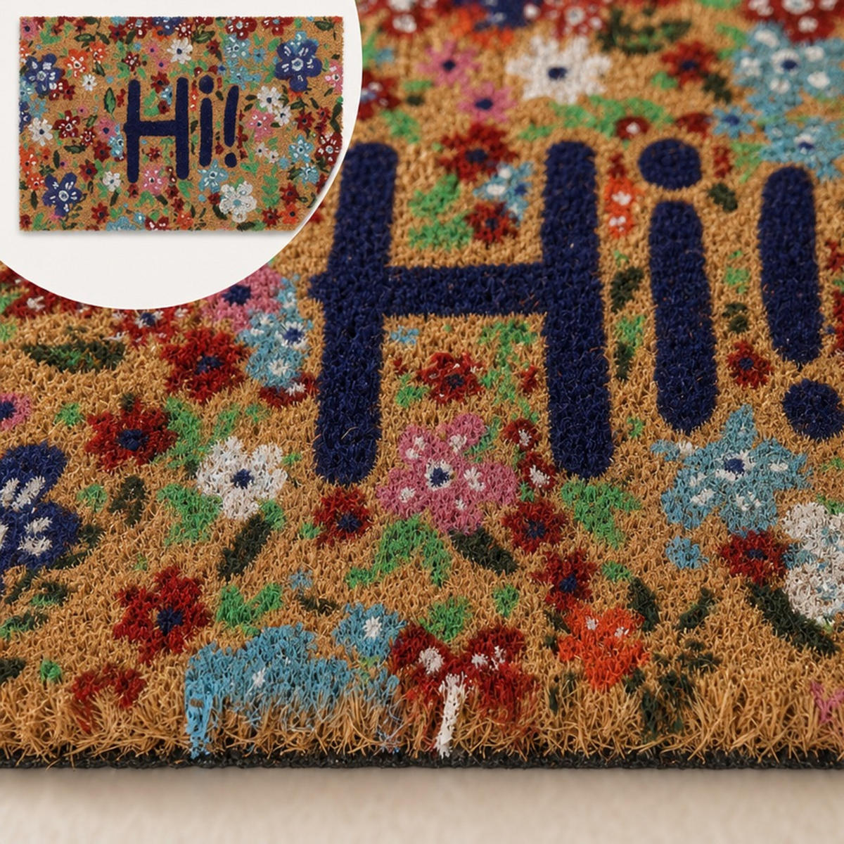 FUSSMATTE Mehrfarbig Kokosfaser 60x40 cm - Multicolor, Kunststoff/Textil (60/40cm) - Relaxdays