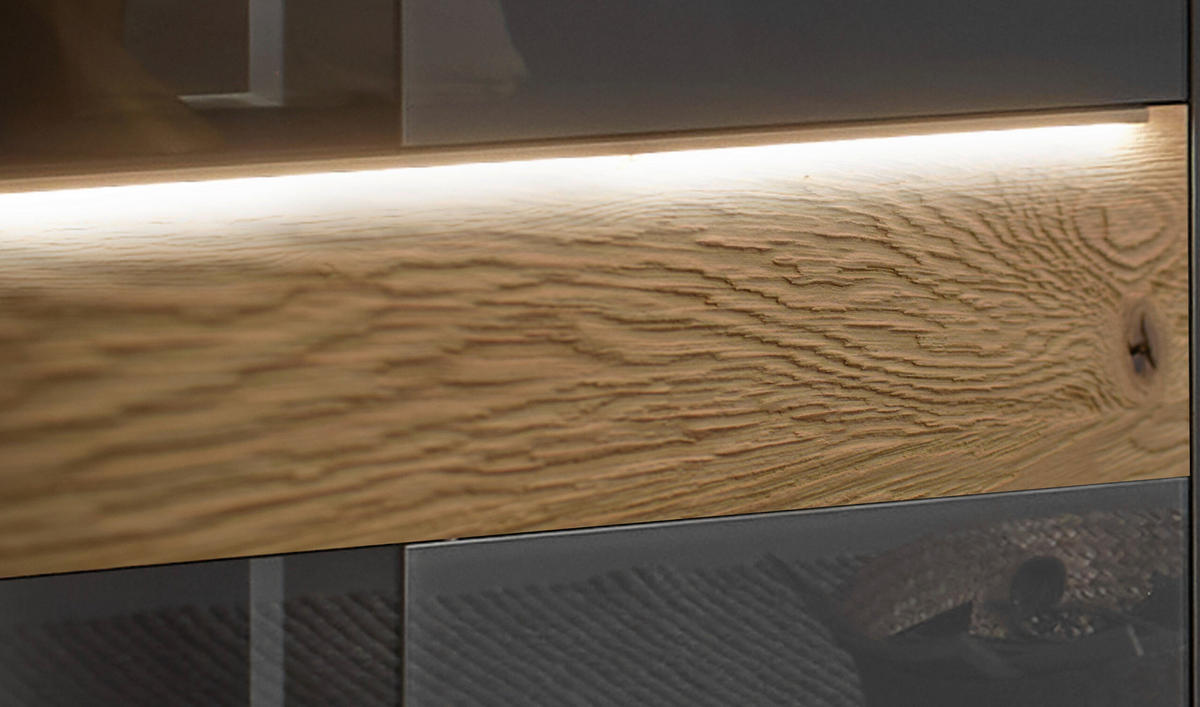 HIGHBOARD Nova Anthrazit und Eiche - Grau, Holzwerkstoff (96/151/42cm)