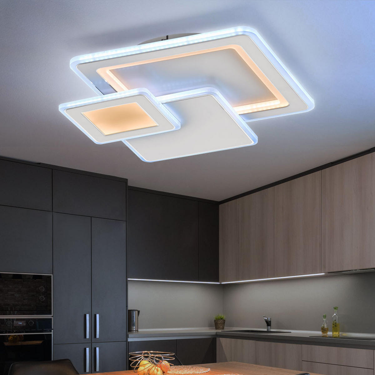LED DECKENLEUCHTE MOLA Weiß Metall - Weiß, Metall (48/48/7.5cm) - Wofi