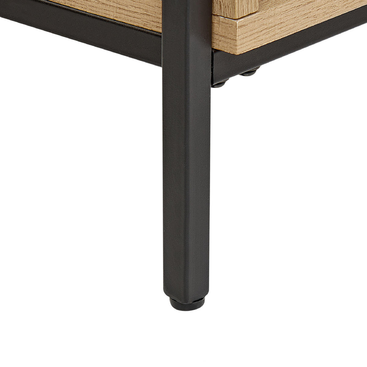 TV STOLEK Světle hnědý, Šedý, Černý MOINES 56/140/40 cm - světle hnědá, kompozitní dřevo (140/56/40cm) - Beliani