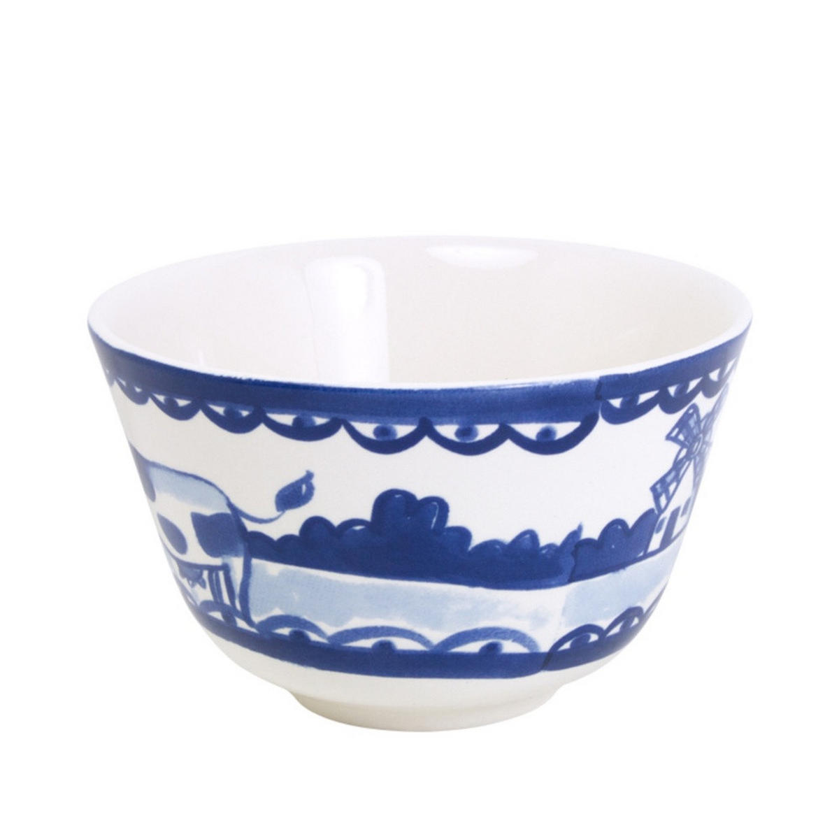 SCHALE Herz in weiß/blau - 14cm - Multicolor, Keramik (14.3/9/14.3cm) - Blond Amsterdam