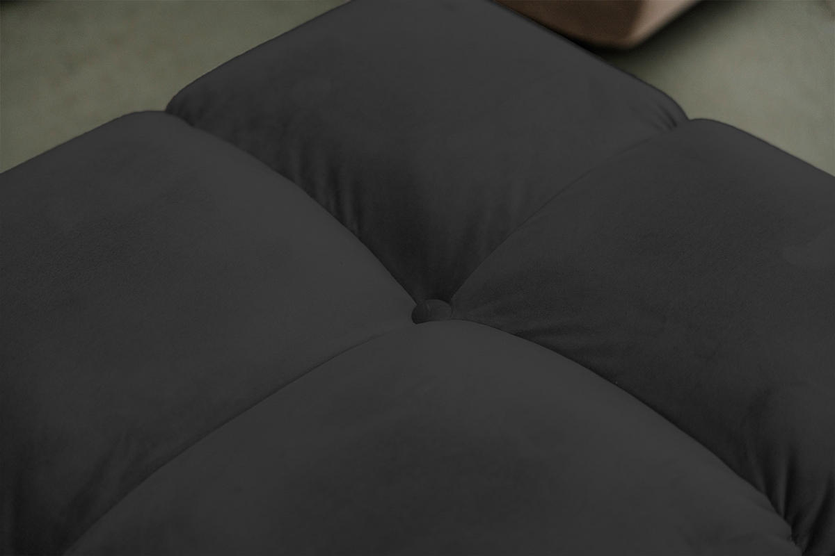 HOCKERBANK VIVIEN Schwarz Velvet - Schwarz, Textil (108/41/73cm) - KAWOLA