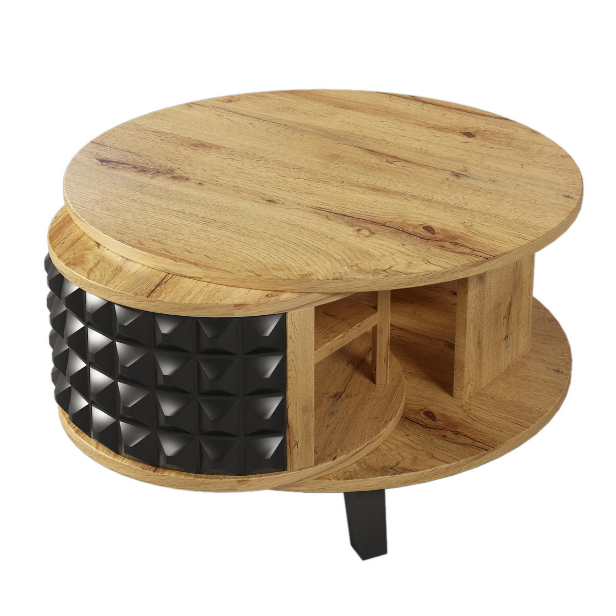 COUCHTISCH aus Spanplatte 82x80x45 cm Natur mit drehbarem Stauraum - Naturfarben, Holzwerkstoff (82.5/80/45.2cm) - IVMEU