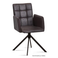 ARMLEHNSTUHL (2er-Set) Drusi 52x91x60 Schwarz/Espresso - Dunkelbraun/Schwarz, Kunststoff (60/91/52cm) - 58aufmkessel