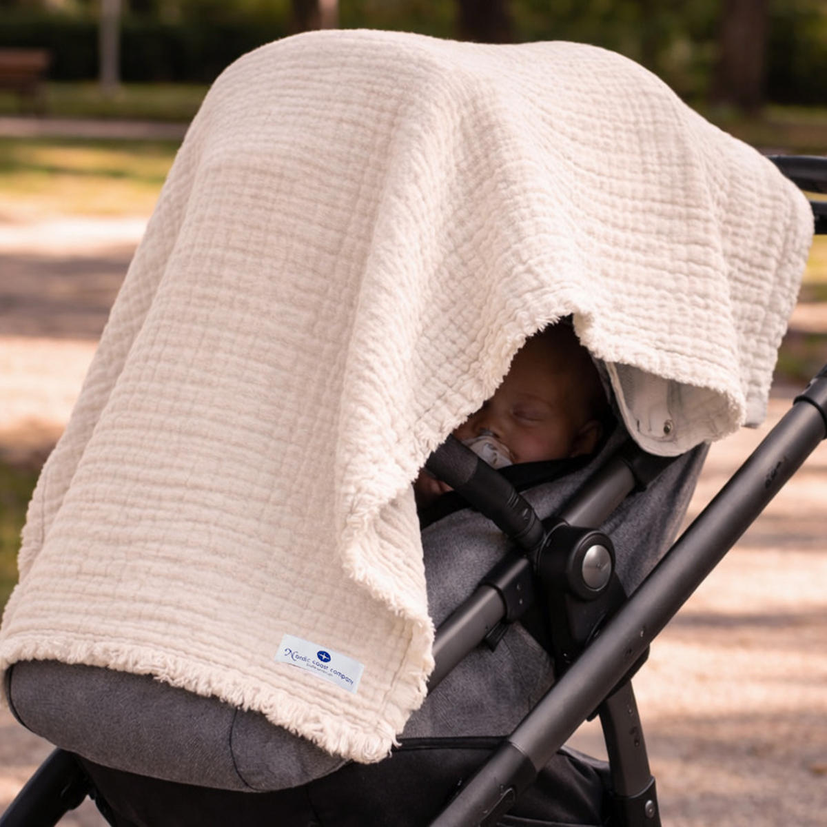 MUSSELINDECKE Babydecke Stilltuch Einschlagdecke Säuglingsdecke Babygeschenk ab Geburt - Naturfarben, Textil (80/80cm) - nordic coast company
