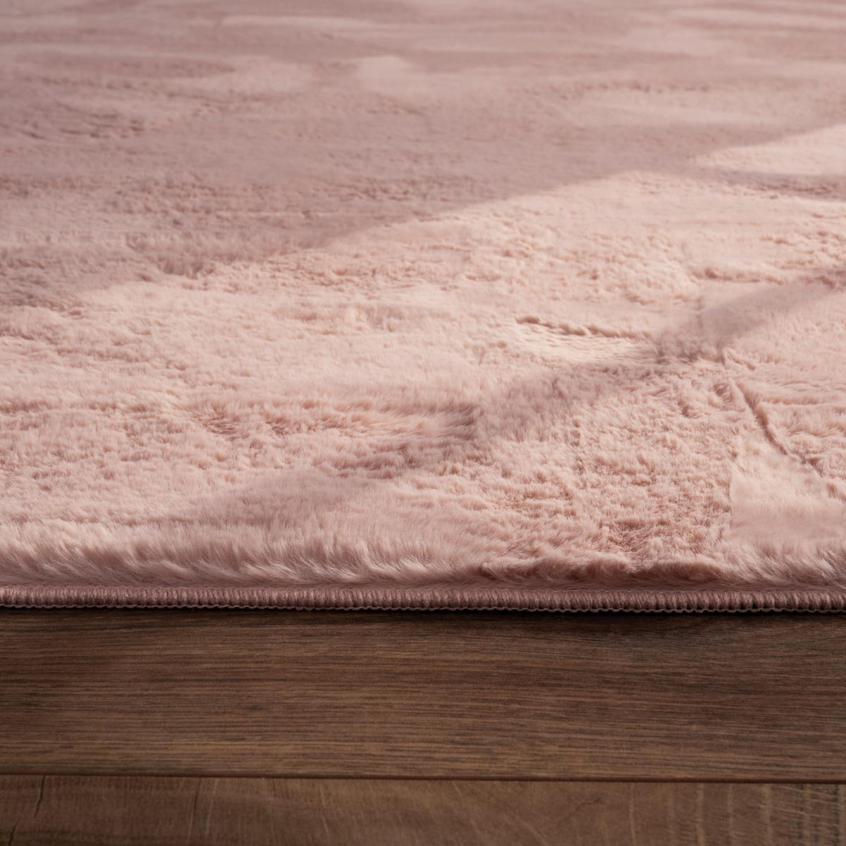 TEPPICH Kurzflor waschbar Einfarbig Wohnzimmer schmutzabweisend Pink Rund 120D - Rosa, Textil (120/120cm) - KADIMA DESIGN