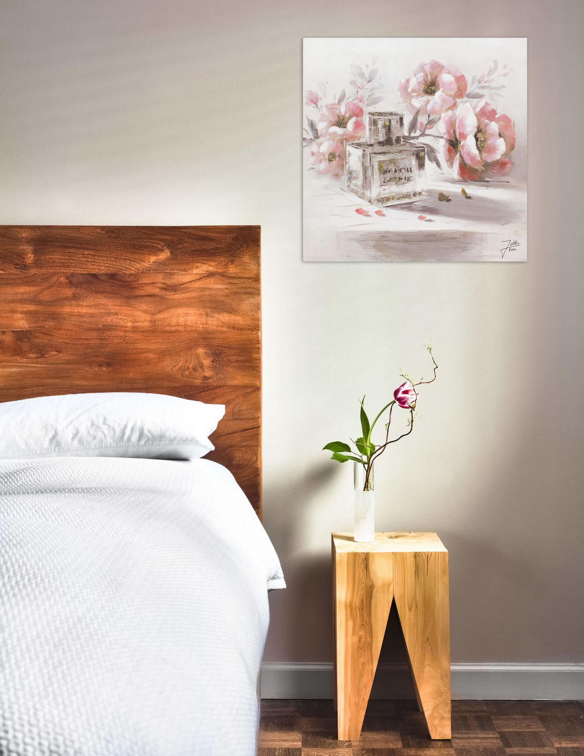 ACRYLBILD HANDGEMALT 60/60 cm - Pink, Holz/Textil (60/60cm) - KUNSTLOFT