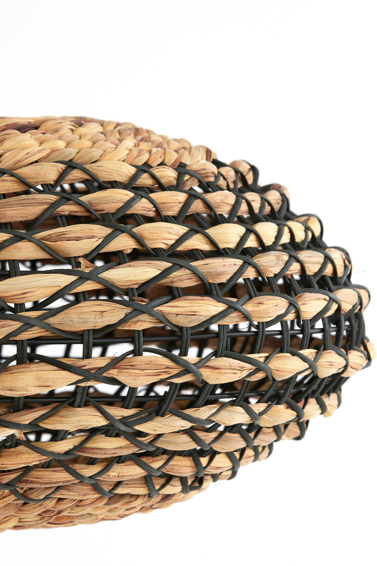 HÄNGELAMPE Tripoli Schwarz Ø50/23,5 cm - Schwarz, Holz (50/50/23.5cm) - Light & Living