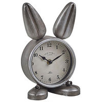 TISCHUHR Silber/Weiß/Schwarz Thusis - Silberfarben/Schwarz, Metall (15/24/10cm) - Beliani