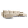 WOHNLANDSCHAFT Samt Stoff Beige - Beige/Creme, Textil/Metall (317/86/162cm) - Makamii