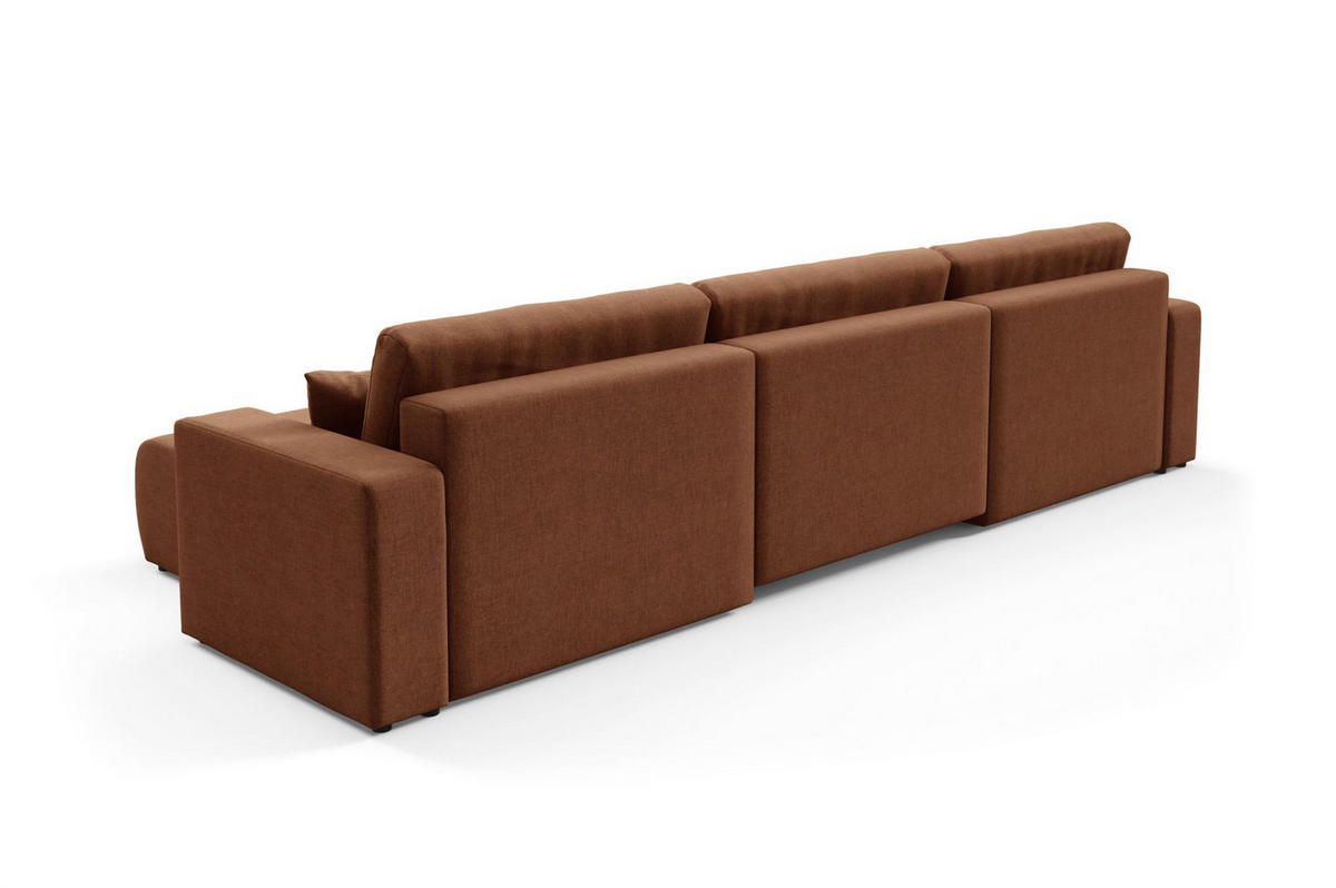 WOHNLANDSCHAFT Augusto - Kupferfarben, Holzwerkstoff/Textil (344/82/149cm) - Fun Möbel