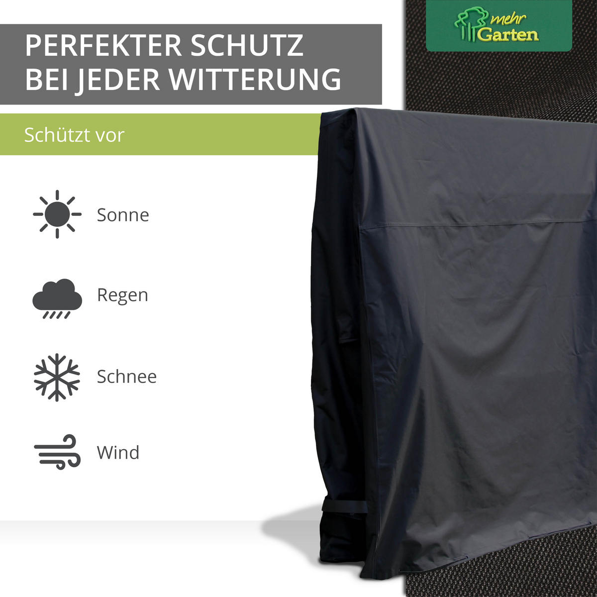 ABDECKUNG Tischtennisplatte SHP-20178 - Schwarz, Kunststoff (165/185/80cm) - mehr Garten