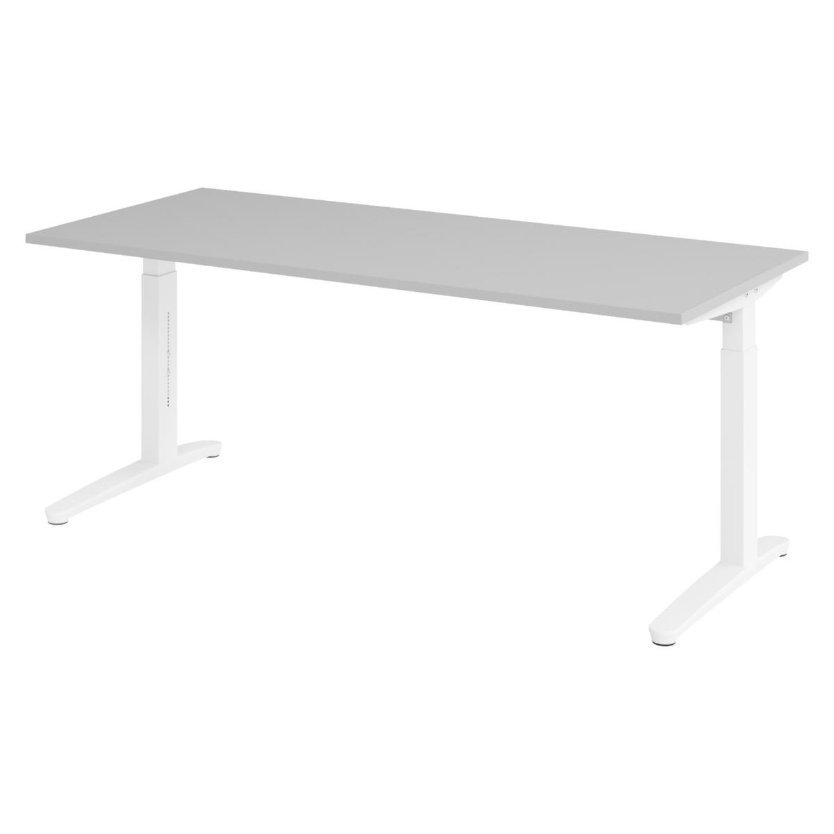 SCHREIBTISCH Serie-XB 80/180/74 cm in Grau/Weiß - Weiß/Grau, Holzwerkstoff (80/180/74cm) - bümö