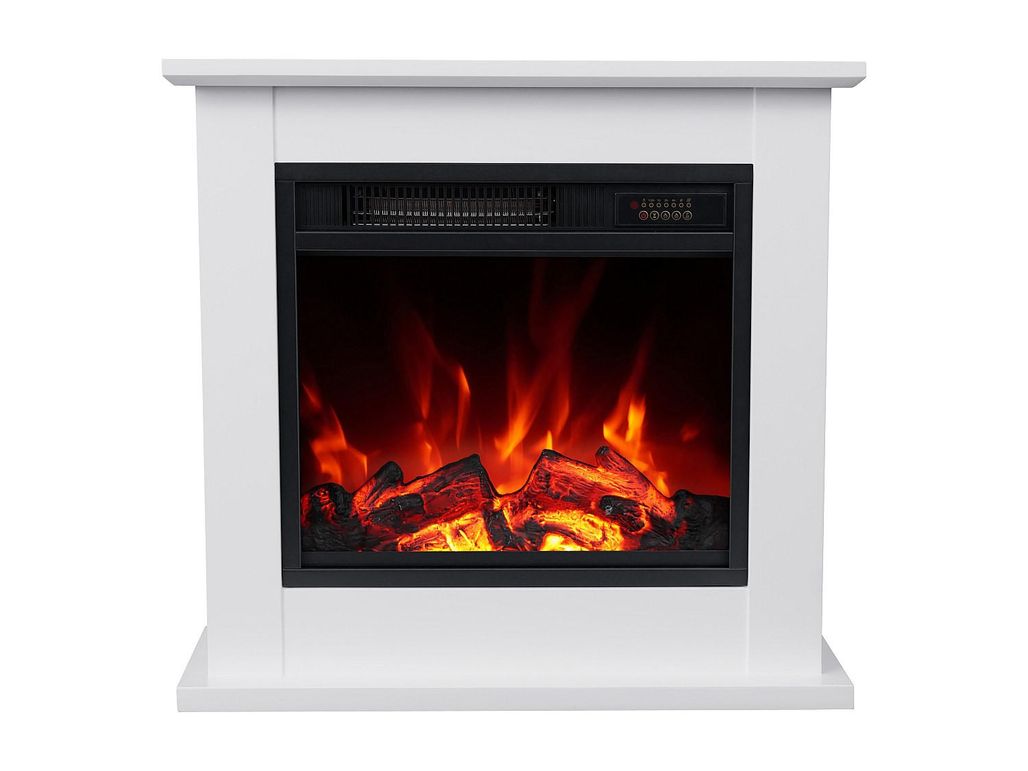 KAMIN - 64.5 x 23.5 - glas - weiß Ulano - Weiß, Glas (64.5/61/23.5cm) - Vente-Unique